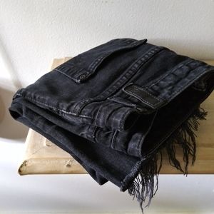 sustainable black cropped denim jeans